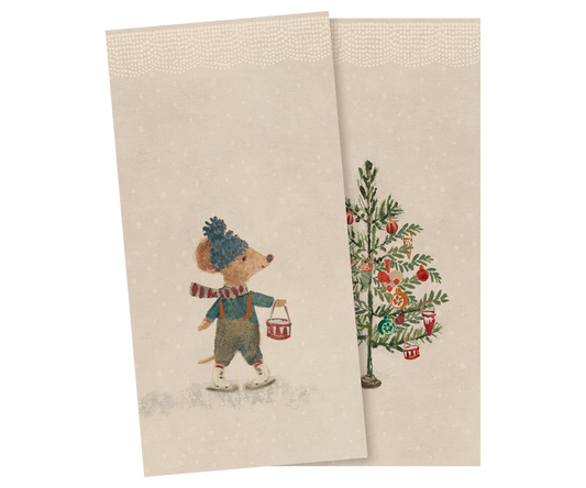 Maileg Napkin, Small – Christmas mice