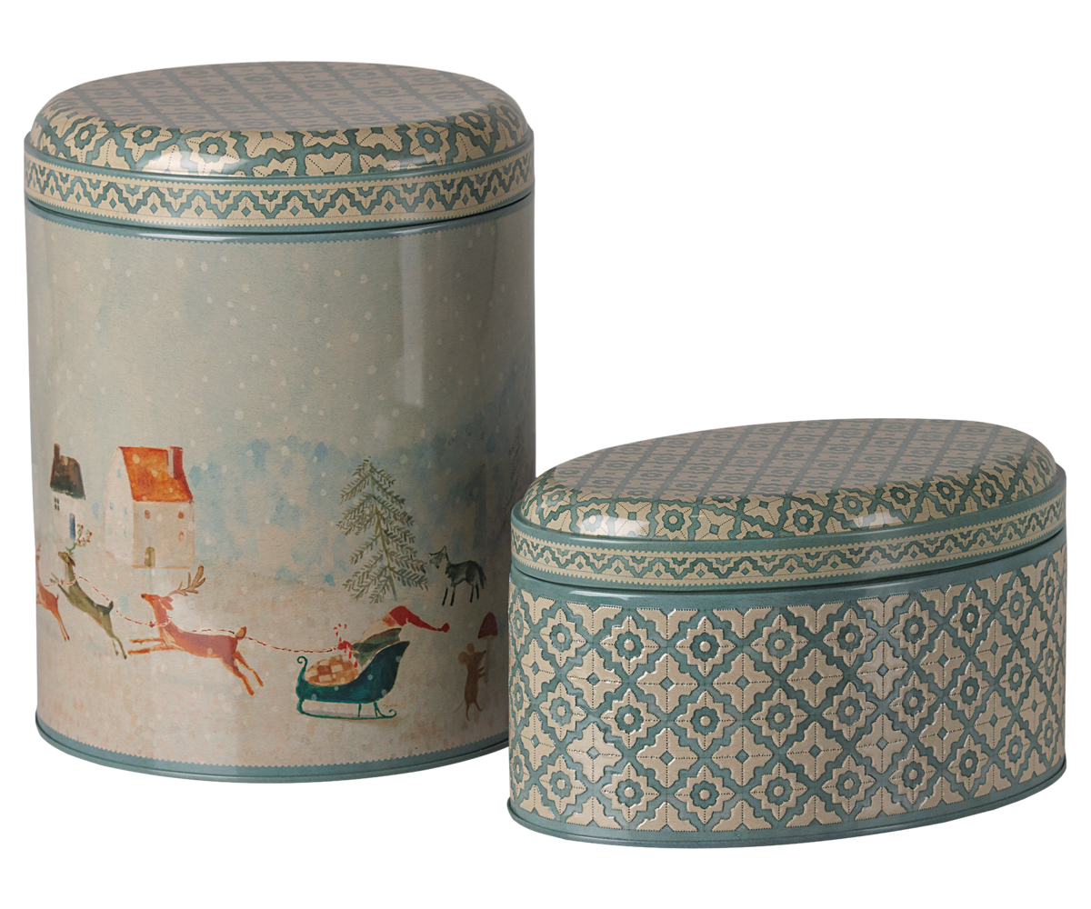 Maileg Metal box set – Santa is coming – 2 pcs