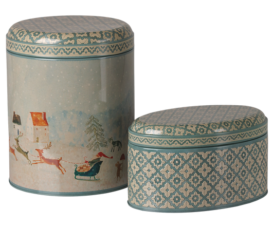 Maileg Metal box set – Santa is coming – 2 pcs