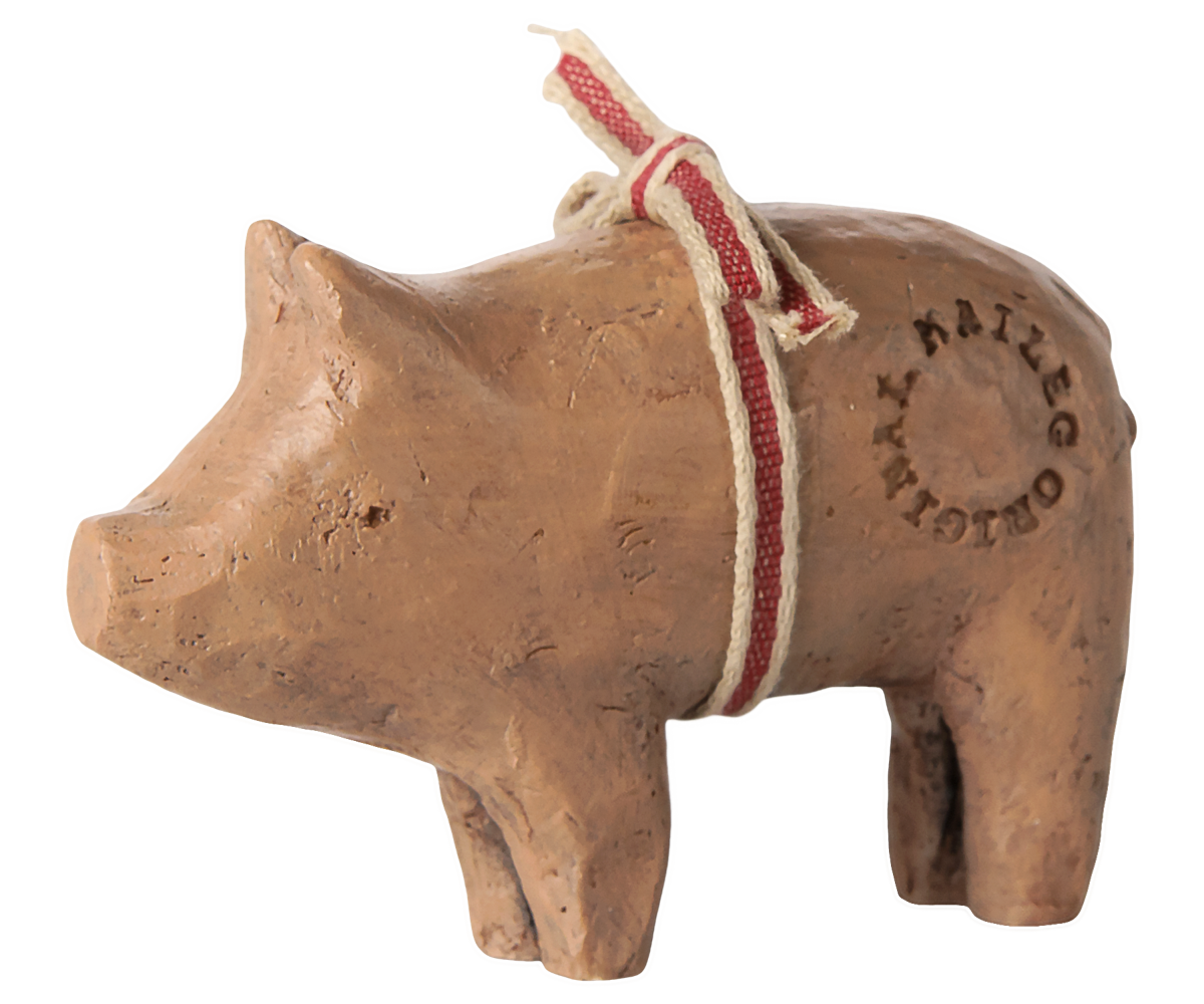 Maileg Pig with ribbon, Small