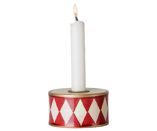 Maileg Candle holder, Drum – Off white/Red