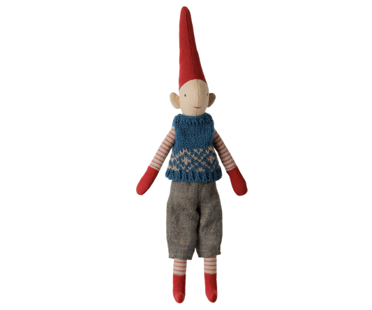 Maileg Pixy, Size 1 – Boy – Blue knitted vest