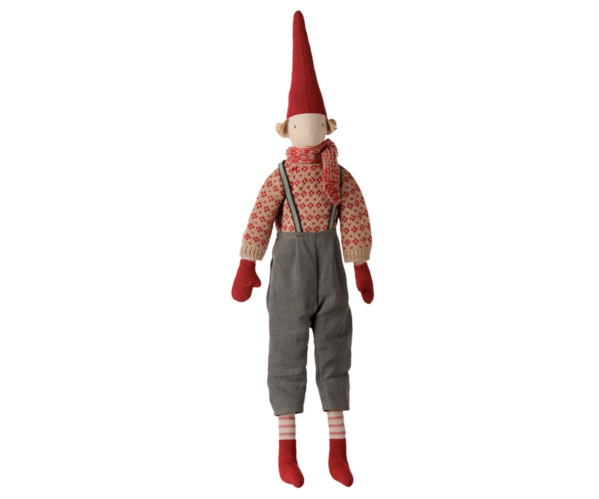 Maileg Pixy, Size 4 – Boy – Knitted sweater and scarf