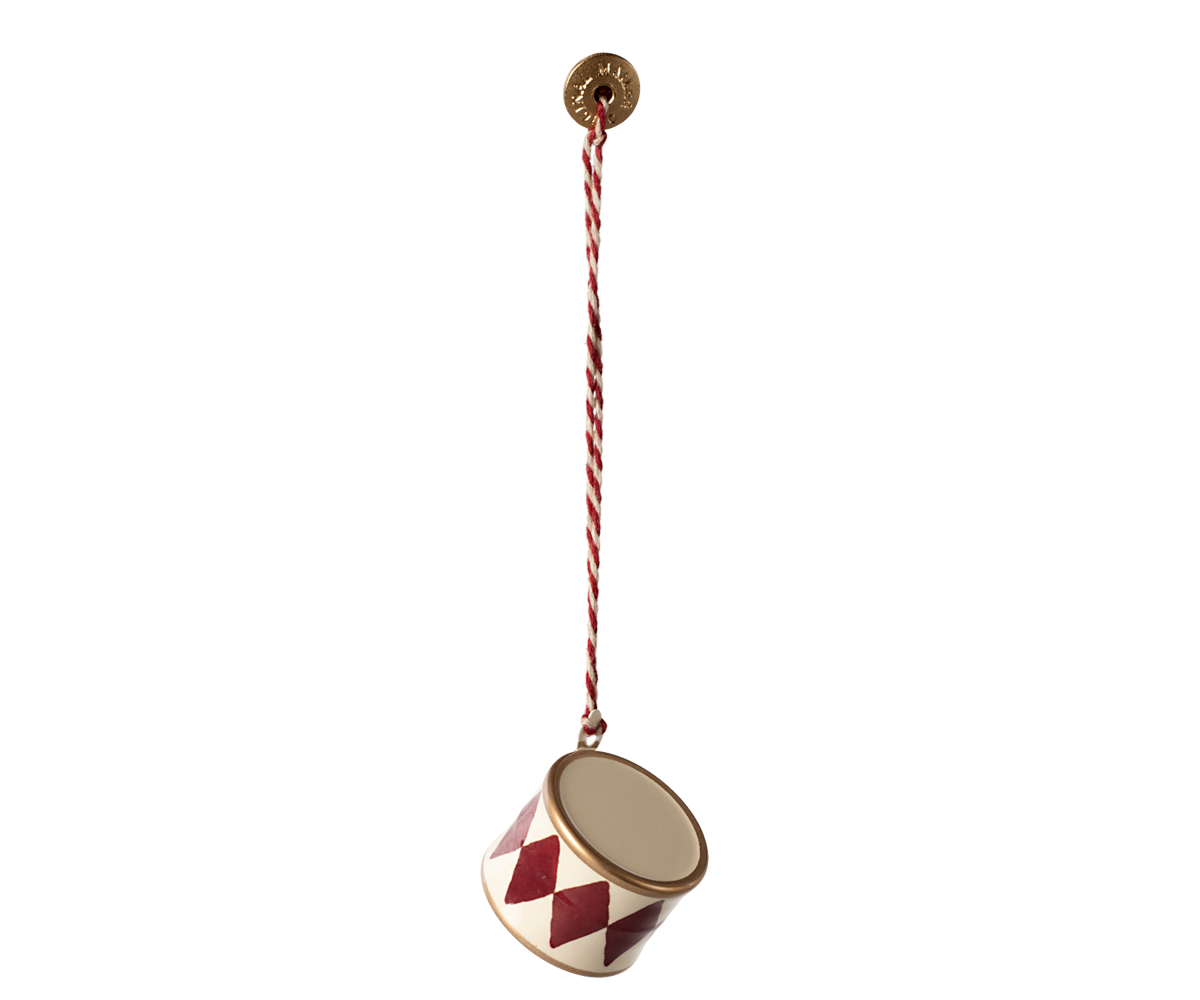 Maileg Metal ornament, Small drum – Red