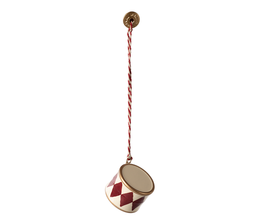 Maileg Metal ornament, Small drum – Red