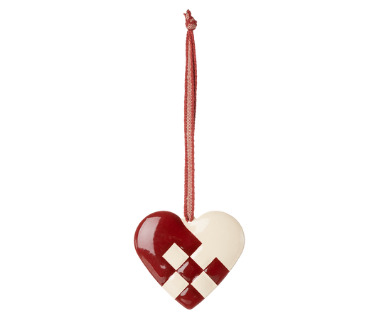 Maileg Metal ornament, Small heart – Red