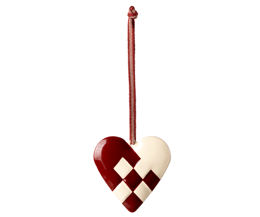 Maileg Metal ornament, Large heart – Red