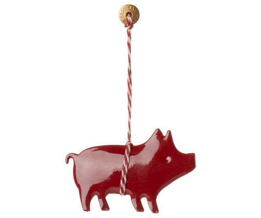 Maileg Metal ornament, Pig – Red