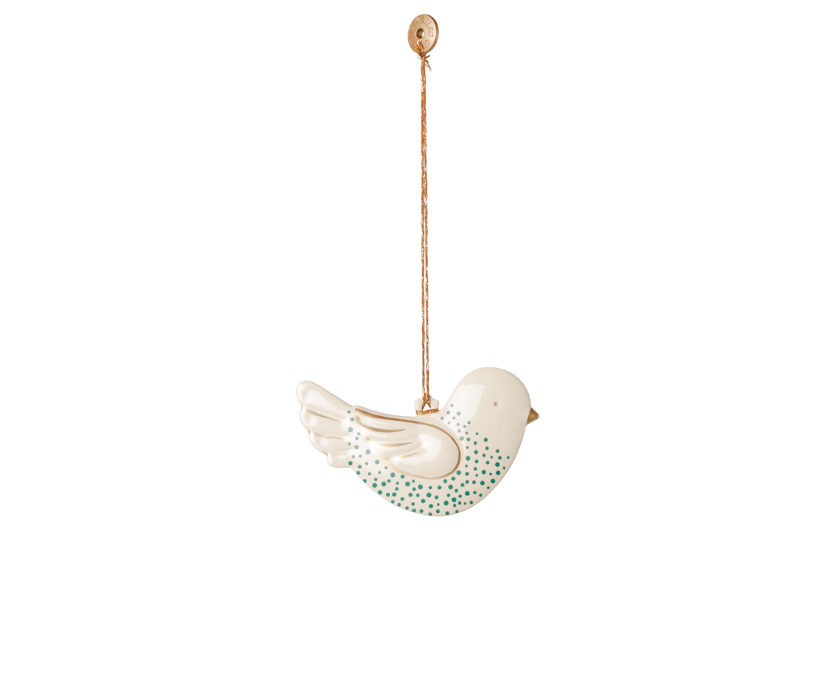 Maileg Metal ornament, Bird – Green dot