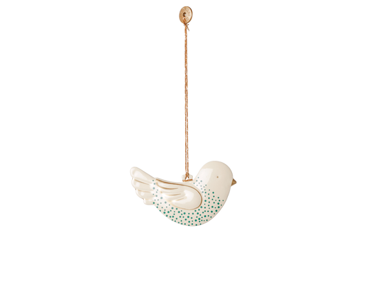 Maileg Metal ornament, Bird – Green dot