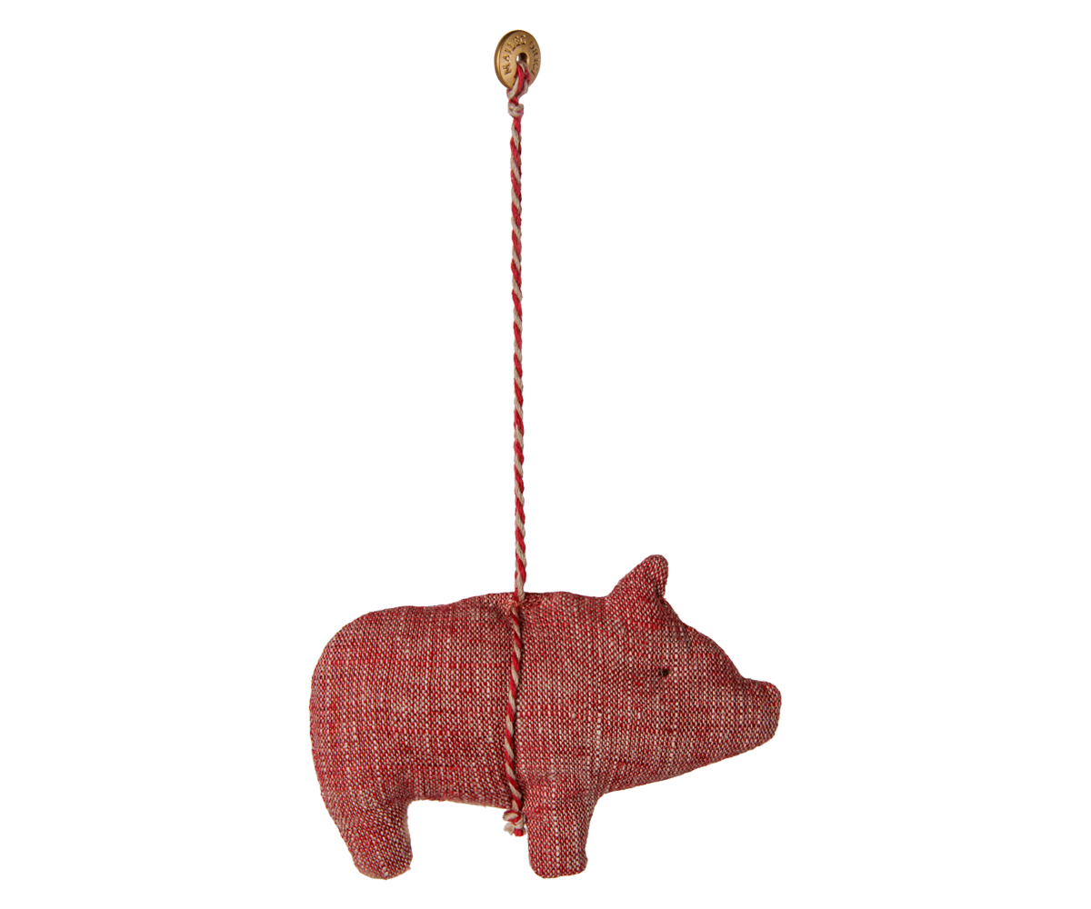 Maileg Fabric ornament, Pig – Red