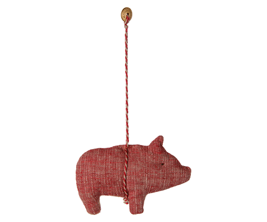Maileg Fabric ornament, Pig – Red