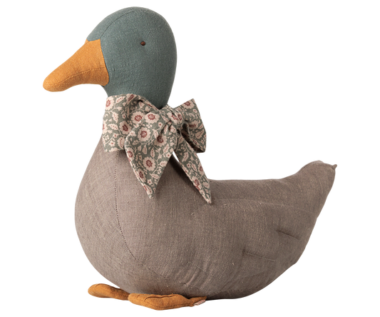 Maileg Duck with bow – Grey