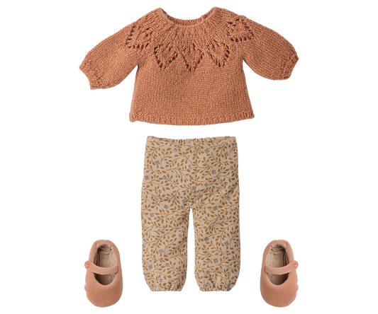 Maileg Pants and knitted sweater, Size 3 – Vintage powder
