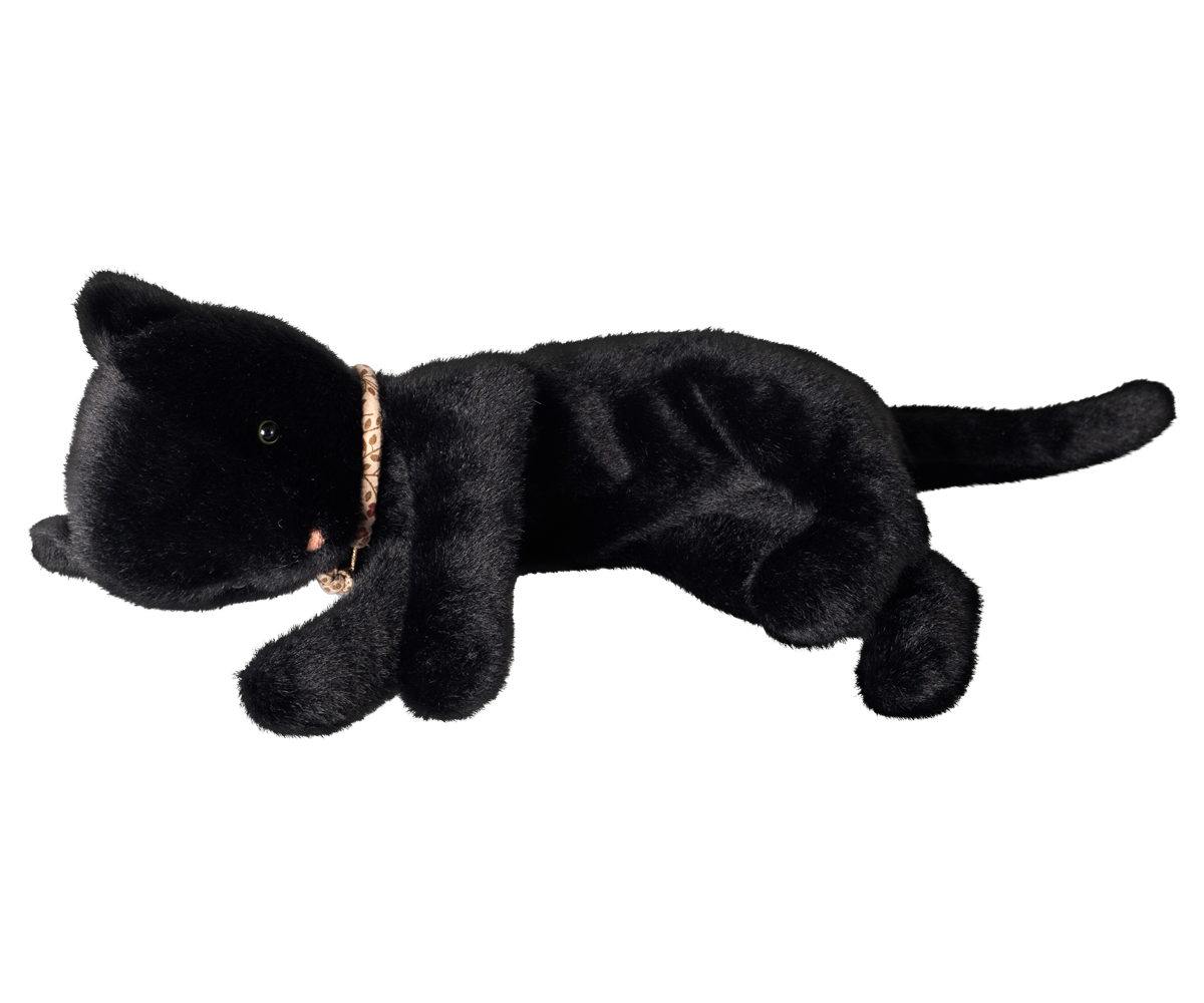 Maileg Sleeping kitten plush, Medium – Black