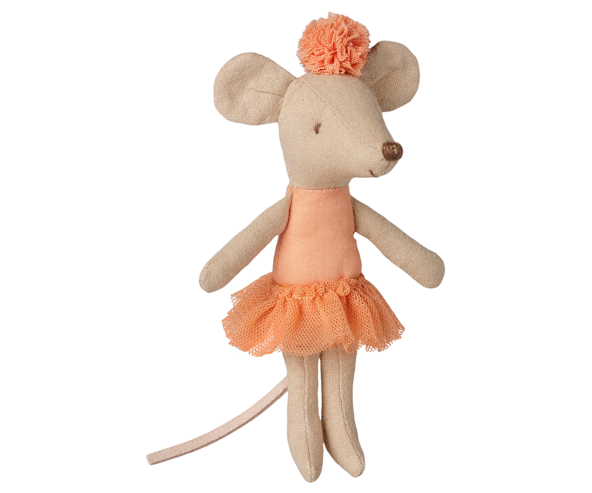 Maileg Ballerina Maus, kleine Schwester – Apricot