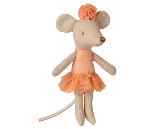Maileg Ballerina Maus, kleine Schwester – Apricot