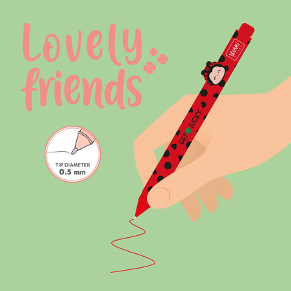 Legami Gelstift mit Deko-Tierchen Ladybug „Get Lucky“ - Lovely Friends