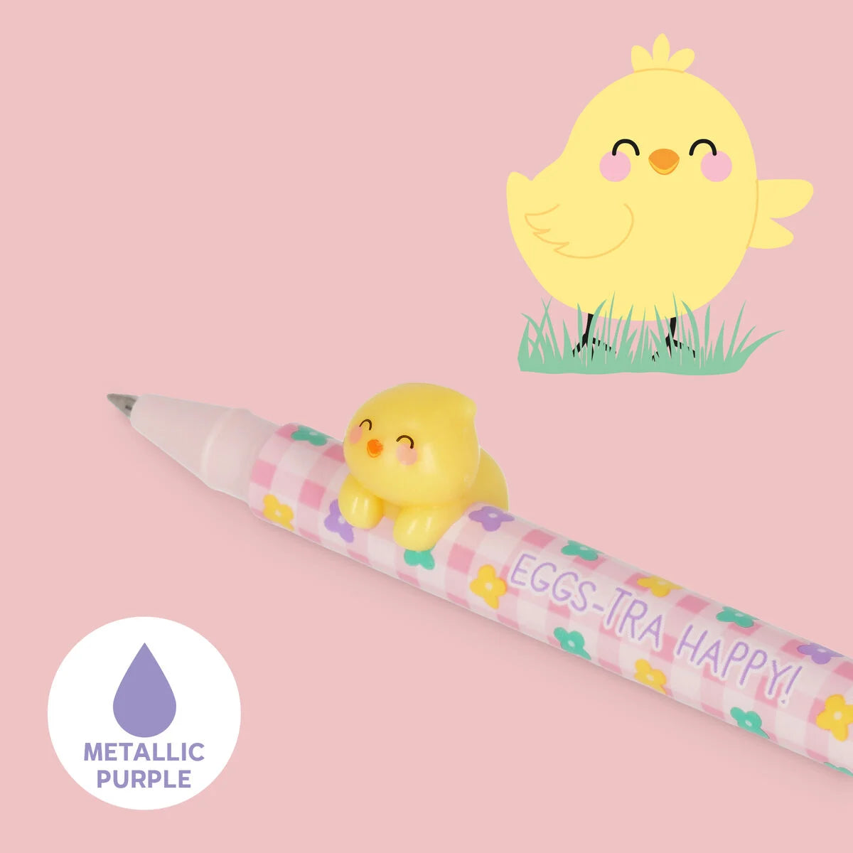 Legami Set aus 2 Gelstiften mit Deko-Tierchen - Lovely Friends - Hoppy Easter und Osterei zum bemalen