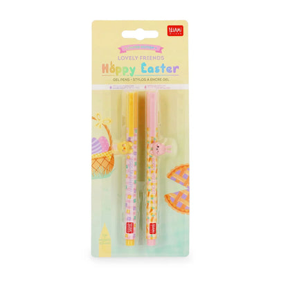 Legami Set aus 2 Gelstiften mit Deko-Tierchen - Lovely Friends - Hoppy Easter und Osterei zum bemalen