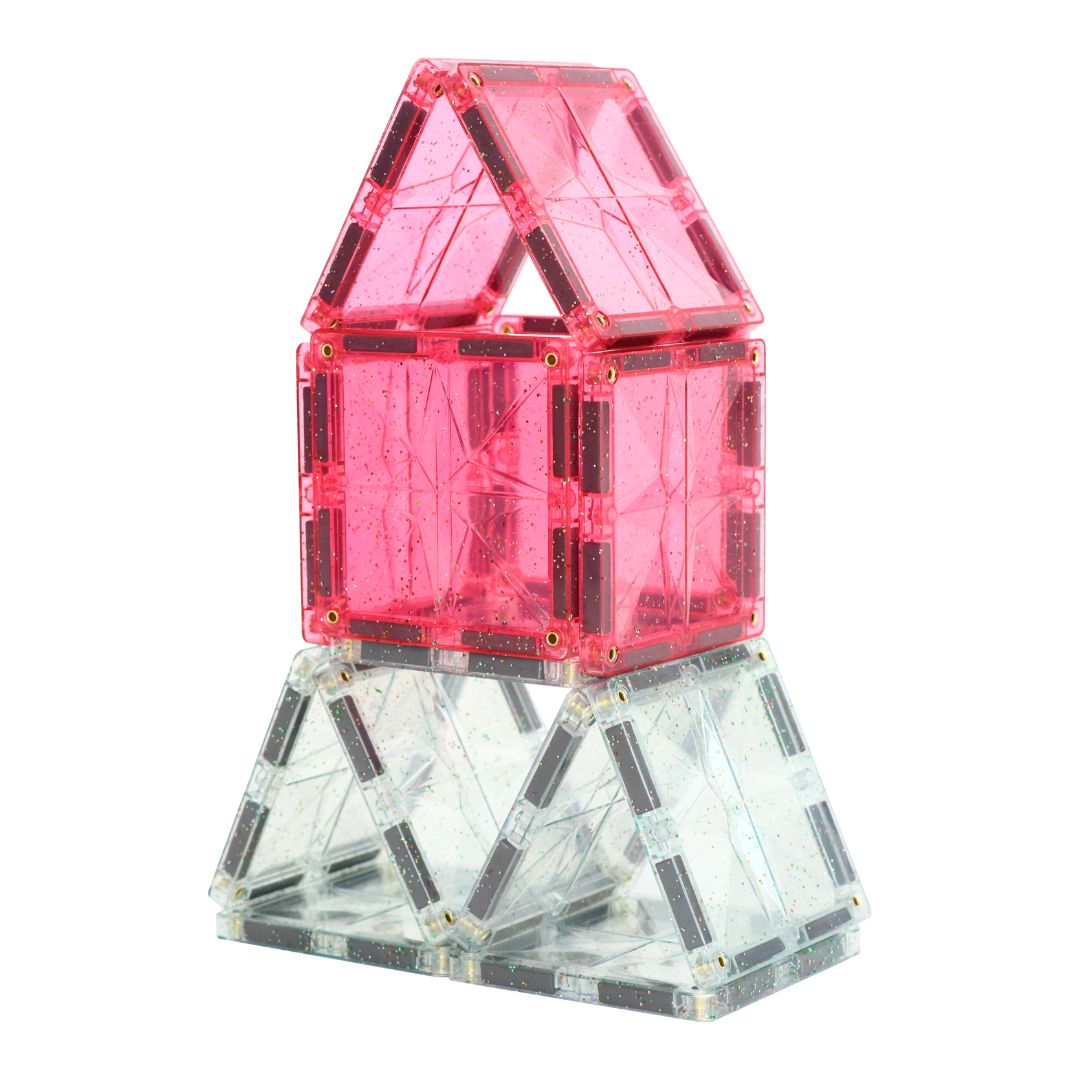 Cleverclixx Magnetbausteine Glitter Tiles Pack - 16 Teile