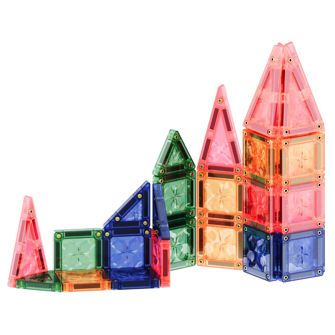 Cleverclixx Magnetbausteine Mini Tiles Pack Pastell - 28 Teile