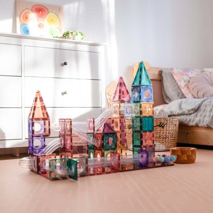 Connetix Magnetbausteine Kugelbahn Pastel Ball Run Pack - 106 Teile