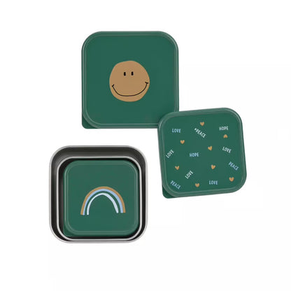 Lässig Snackbox happy 3er Set edelstahl