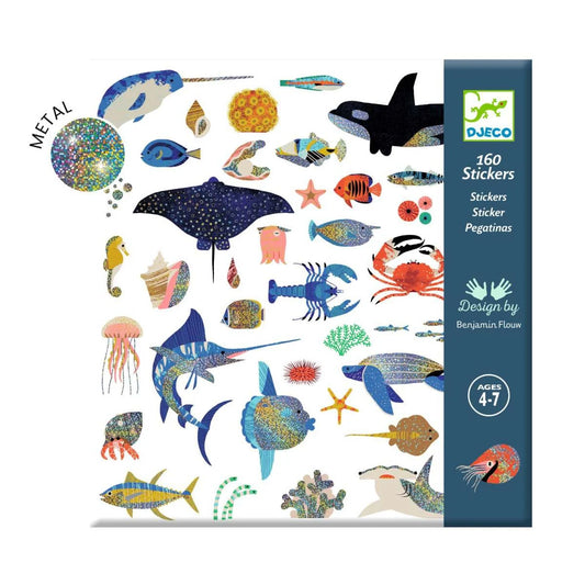 Djeco Metallic Sticker Meerestiere