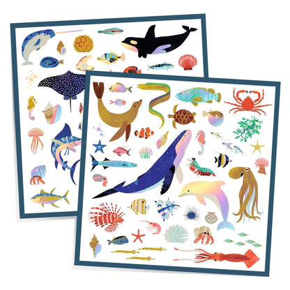 Djeco Metallic Sticker Meerestiere