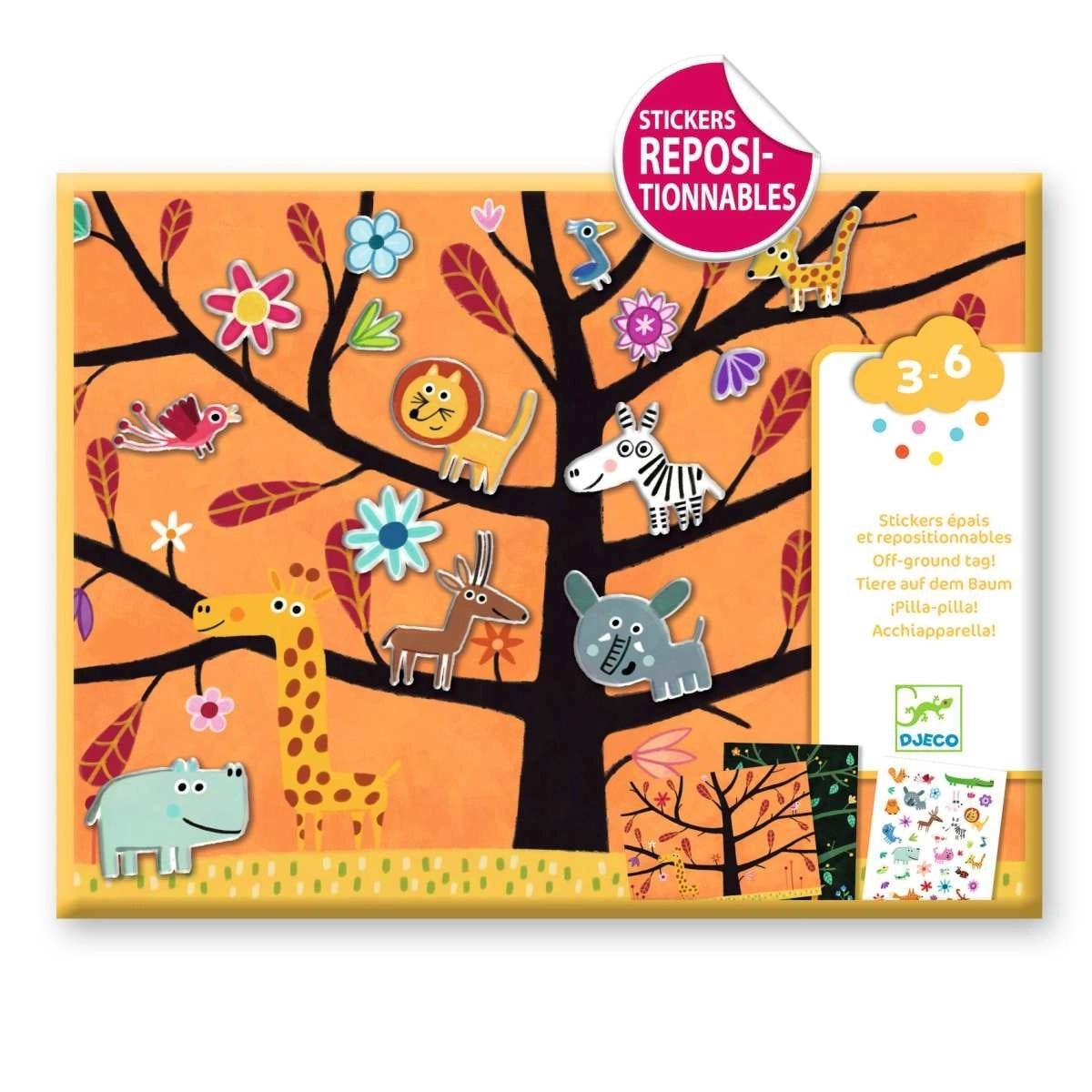 Djeco wiederverwendbare Sticker Tiere auf dem Baum