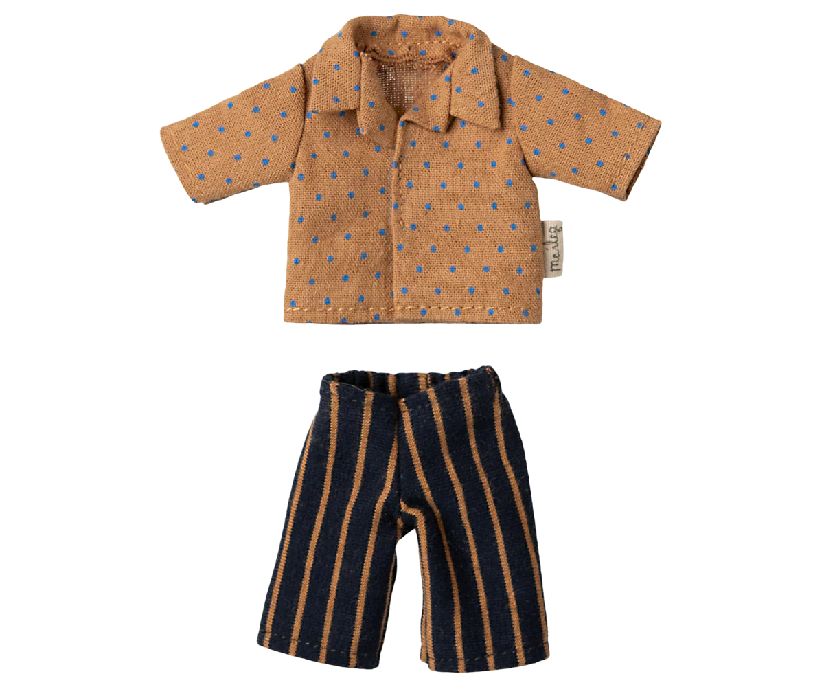 Maileg - Hemd und gestreifte Hose, Papa Maus
