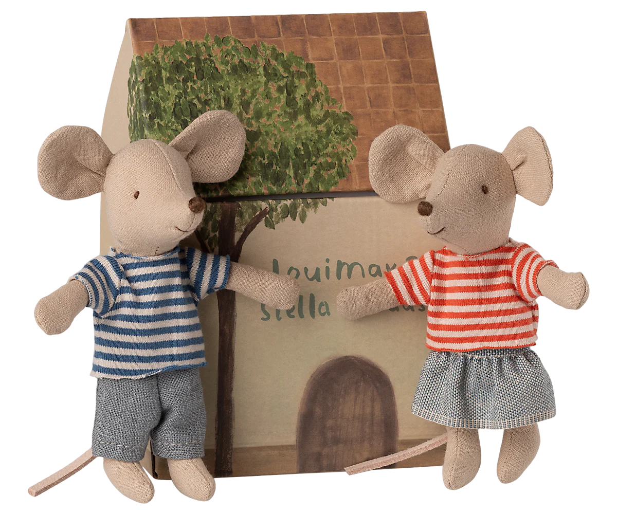 Maileg LouiMax und Stella kleine Geschwistermäuse