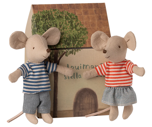 Maileg LouiMax und Stella kleine Geschwistermäuse