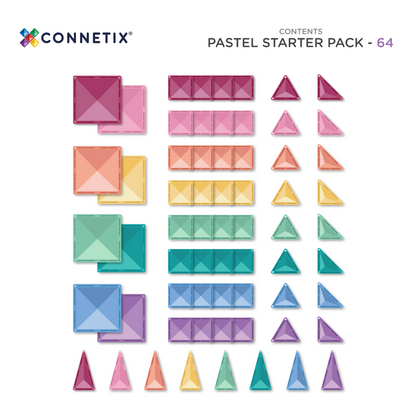 Connetix Starter Pack Pastel - 64 Pieces
