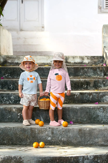 Lässig SONNENHUT KINDER (UV SCHUTZ) - ORANGE, WEISS