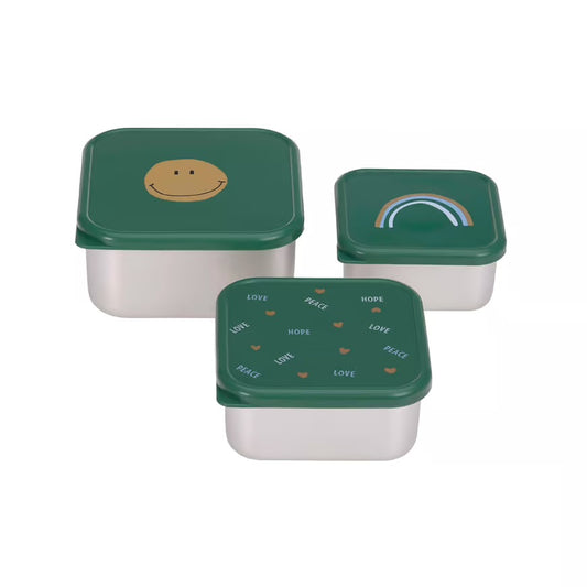 Lässig Snackbox happy 3er Set edelstahl