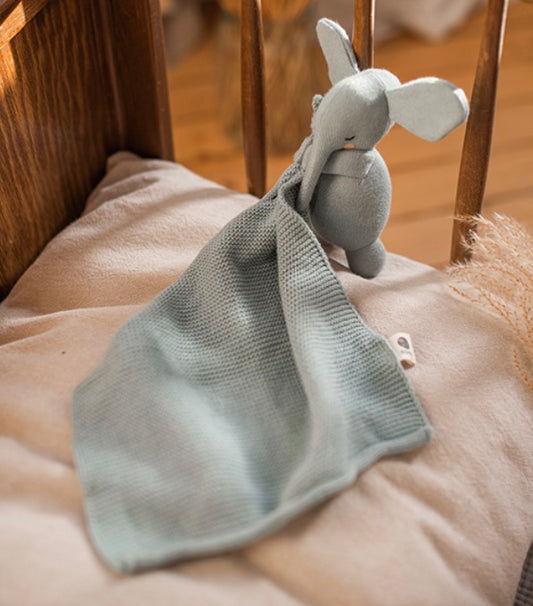 Ava Yves Kuscheltuch mit Elefant Dull Blue