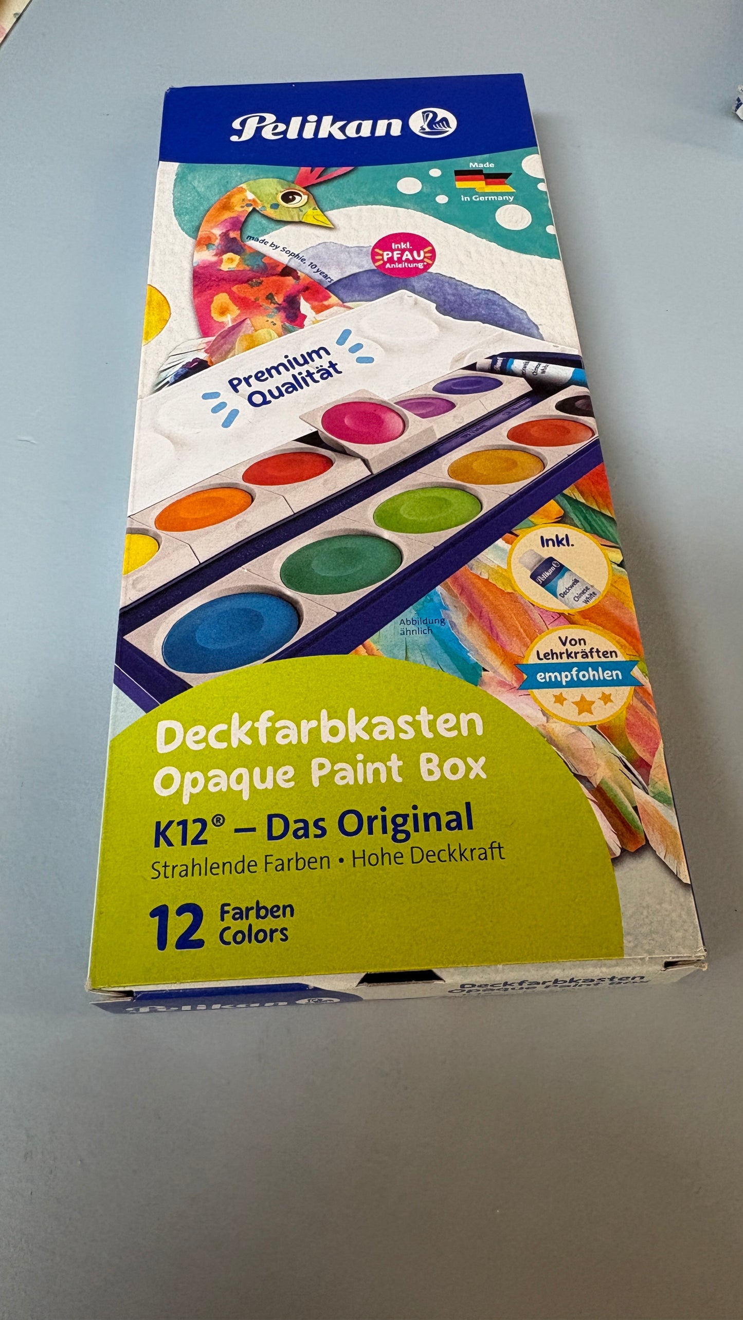 Pelikan Deckfarbenkasten Wasserfarben 12 Stück