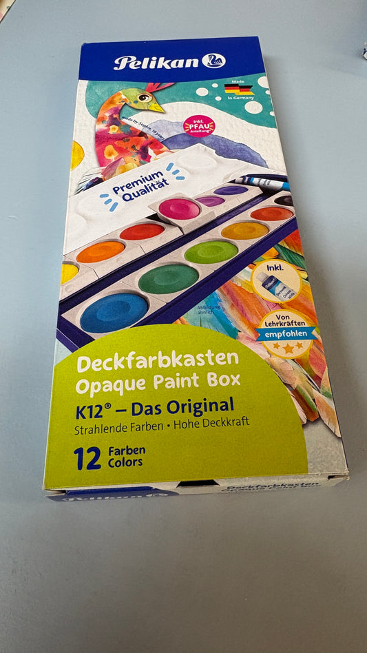 Pelikan Deckfarbenkasten Wasserfarben 12 Stück