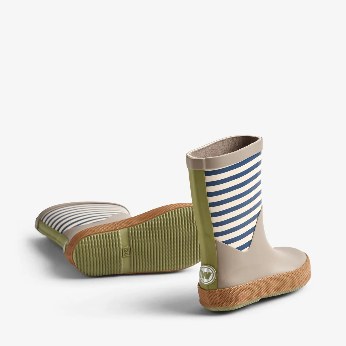 Wheat Rubber Boot Juno blue stripe