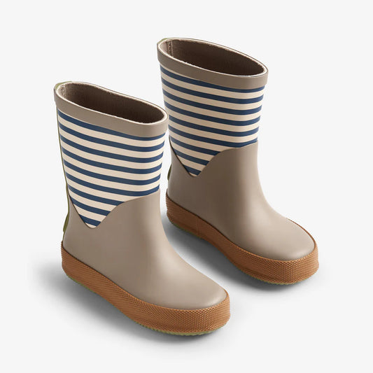 Wheat Rubber Boot Juno blue stripe