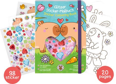 Trendhaus Glitzer Sticker Malbuch