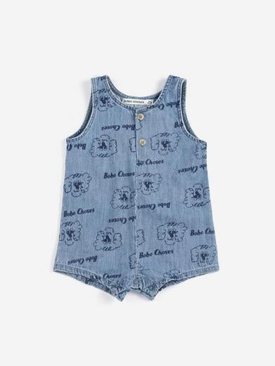 Bobo choses Pickles The Dog All Over Denim Playsuit