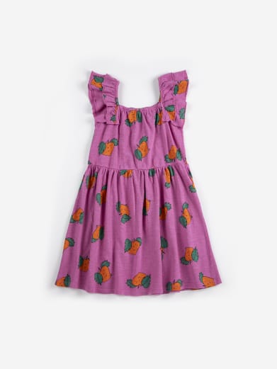 Bobo choses Tangerine All Over Ruffled Dress