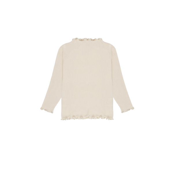 Leevje Longsleeve 'light beige' mit hohem Kragen