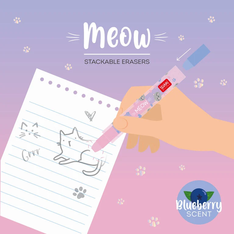 Legami Stapelbare Radiergummis - Meow