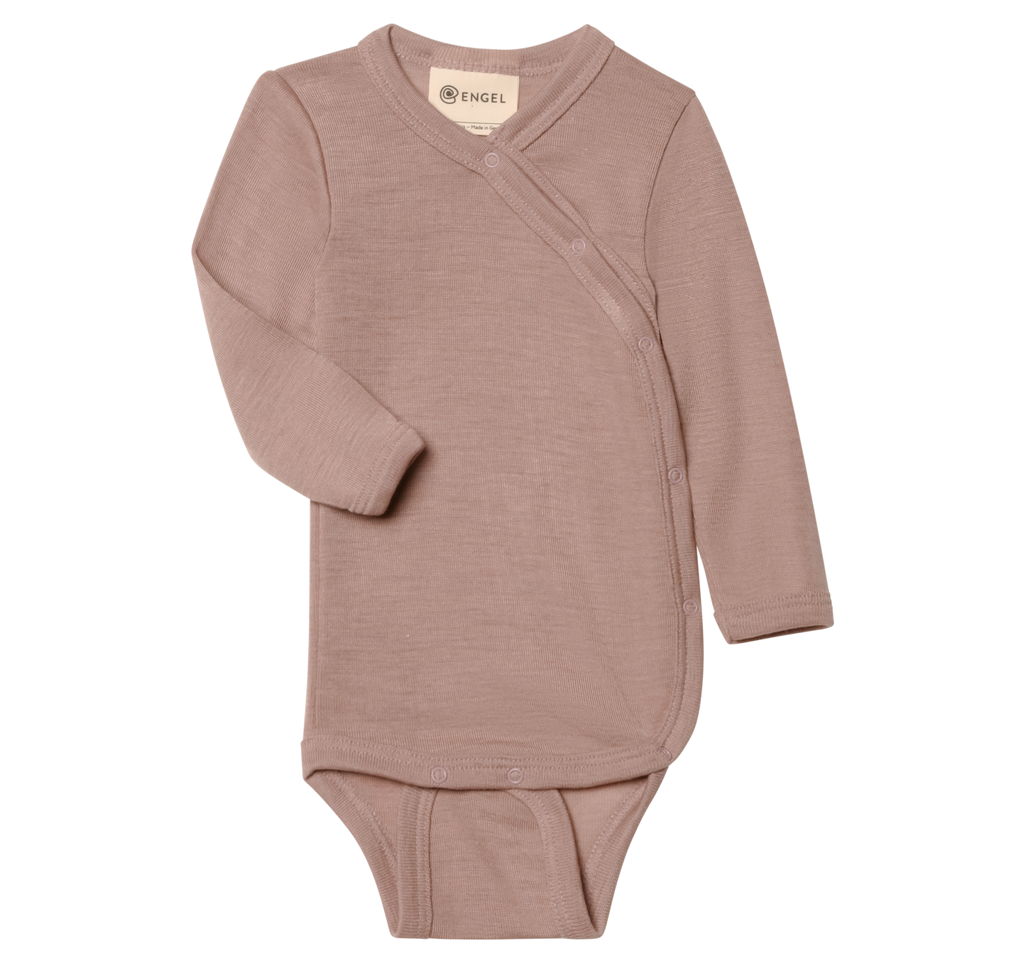 Engel Baby-Wickelbody, langarm, GOTS – dustyrose