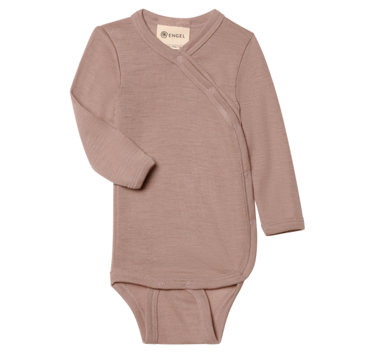 Engel Baby-Wickelbody, langarm, GOTS – dustyrose