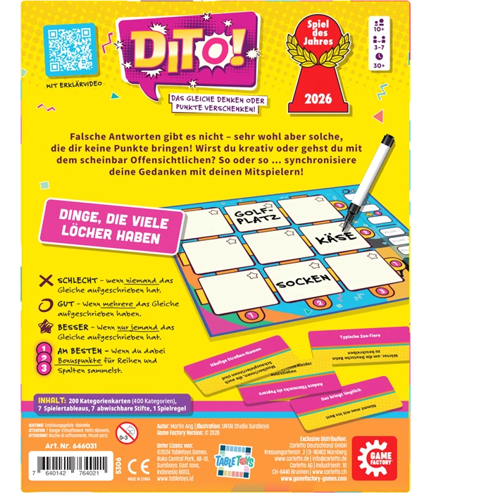 GameFactory Dito! Das Spiel des Jahres 2026